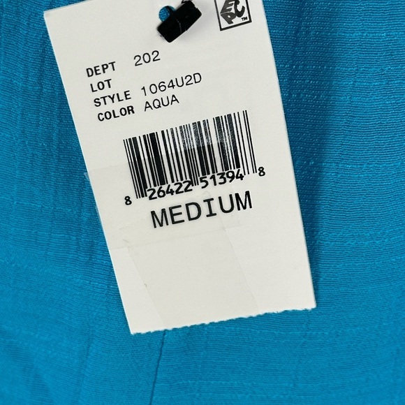 BCX Sleeveless Lace Front Halter Blouse - Aqua Blue - size Medium - Picture 8 of 8